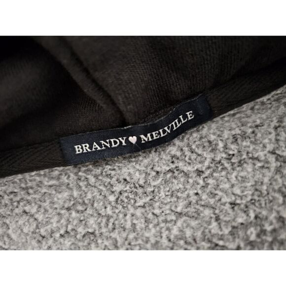 Brandy Melville Sweater Womens One Size Gray Solid Oversized Hoodie Full Zip - Picture 5 of 11